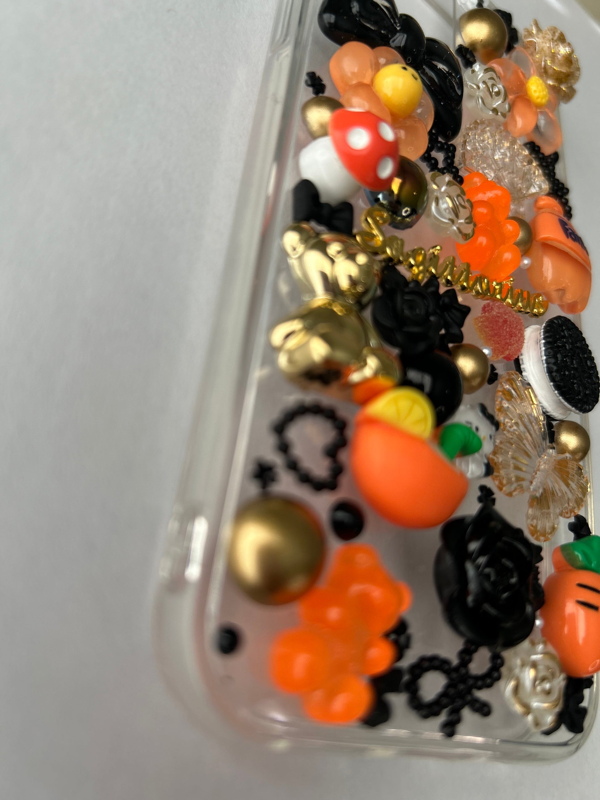 Custom Gold, Orange, & Black iPhone Case - One-of-a-Kind Design - Fits iPhone 11 to 15 Pro Max The Rising Sun 723