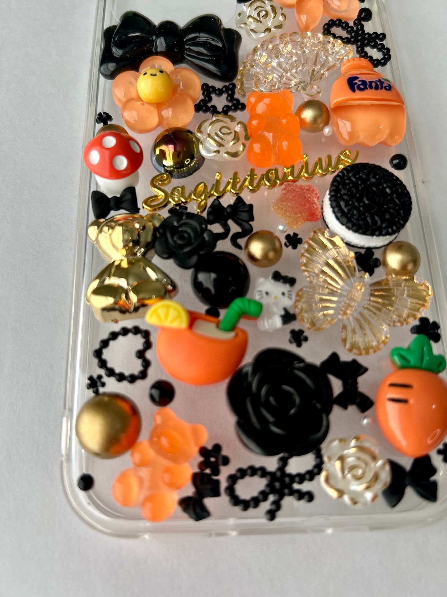 Custom Gold, Orange, & Black iPhone Case - One-of-a-Kind Design - Fits iPhone 11 to 15 Pro Max The Rising Sun 723
